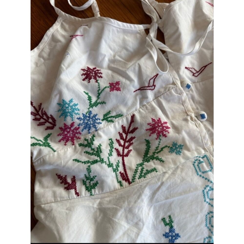 New By Anthropologie Cross-Stitch Embroidered Playsuit Size M - Picture 10 of 10
